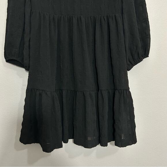 NWT Madewell Puff-Sleeve Ruffle-Hem Black Mini Dress
Size 2 #MC329 - Picture 5 of 13